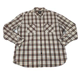 Lucky Brand Men's Size 2XL XXL Plaid Western Button-Front Long Sleeve Shirt